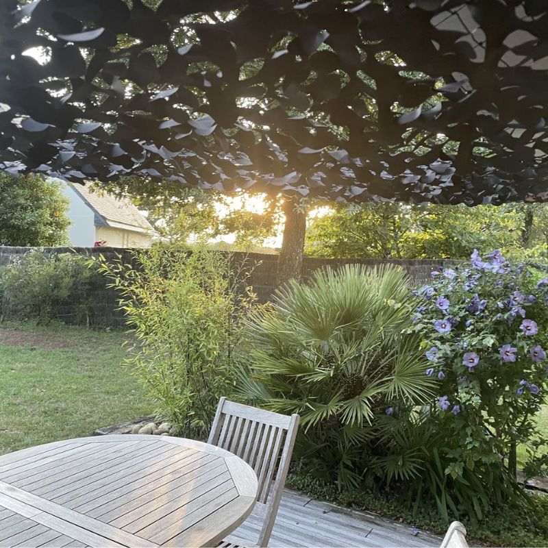 Voile d'ombrage camouflage triangulaire noir