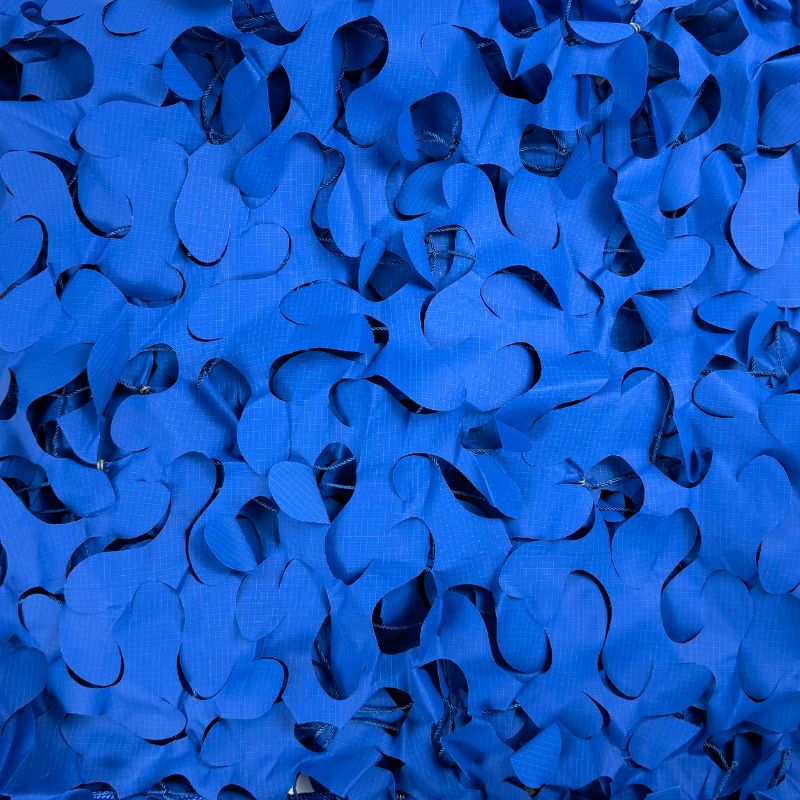 Voile d'ombrage camouflage triangulaire bleu