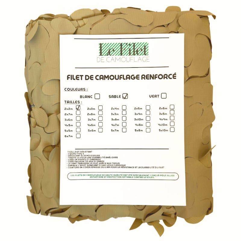 Voile d'ombrage camouflage sable