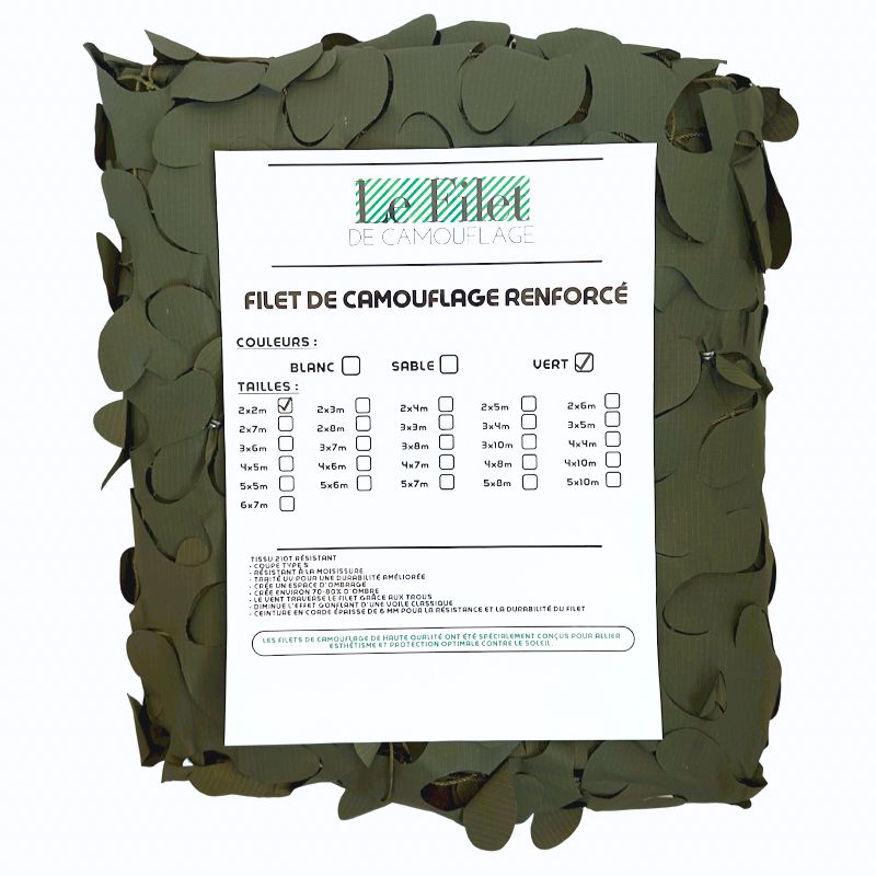 Voile d'ombrage camouflage triangulaire vert