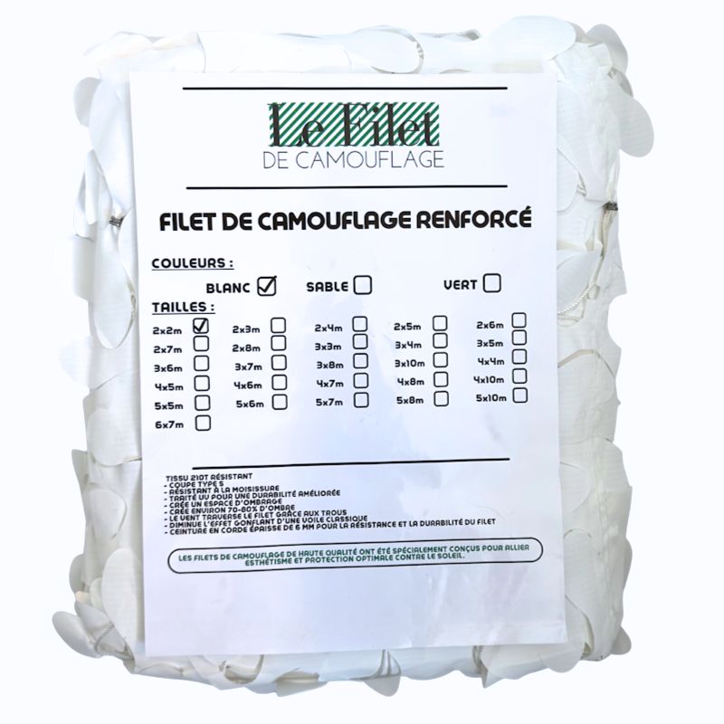 Voile d'ombrage camouflage triangulaire blanc