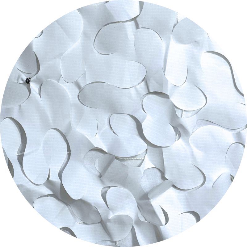 Voile d'ombrage camouflage triangulaire blanc