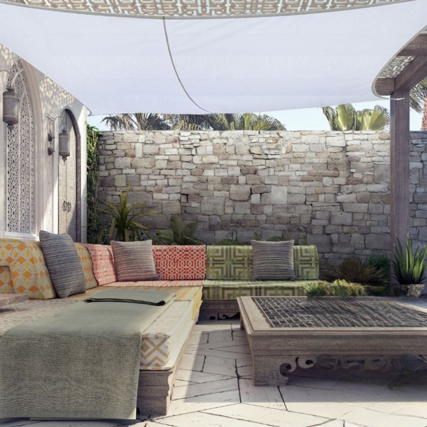 Toile d'ombrage blanche