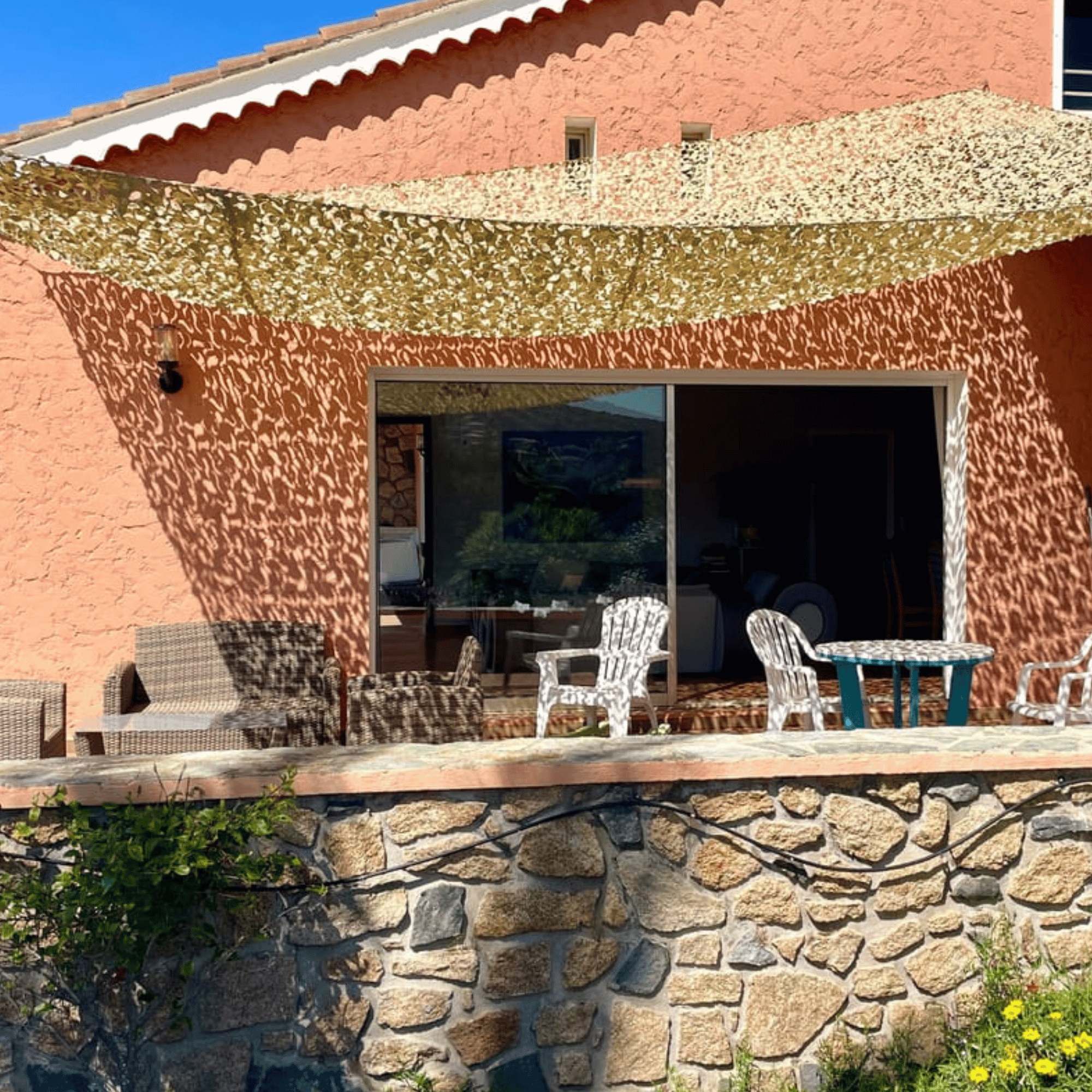 Filet de camouflage renforcé câble acier