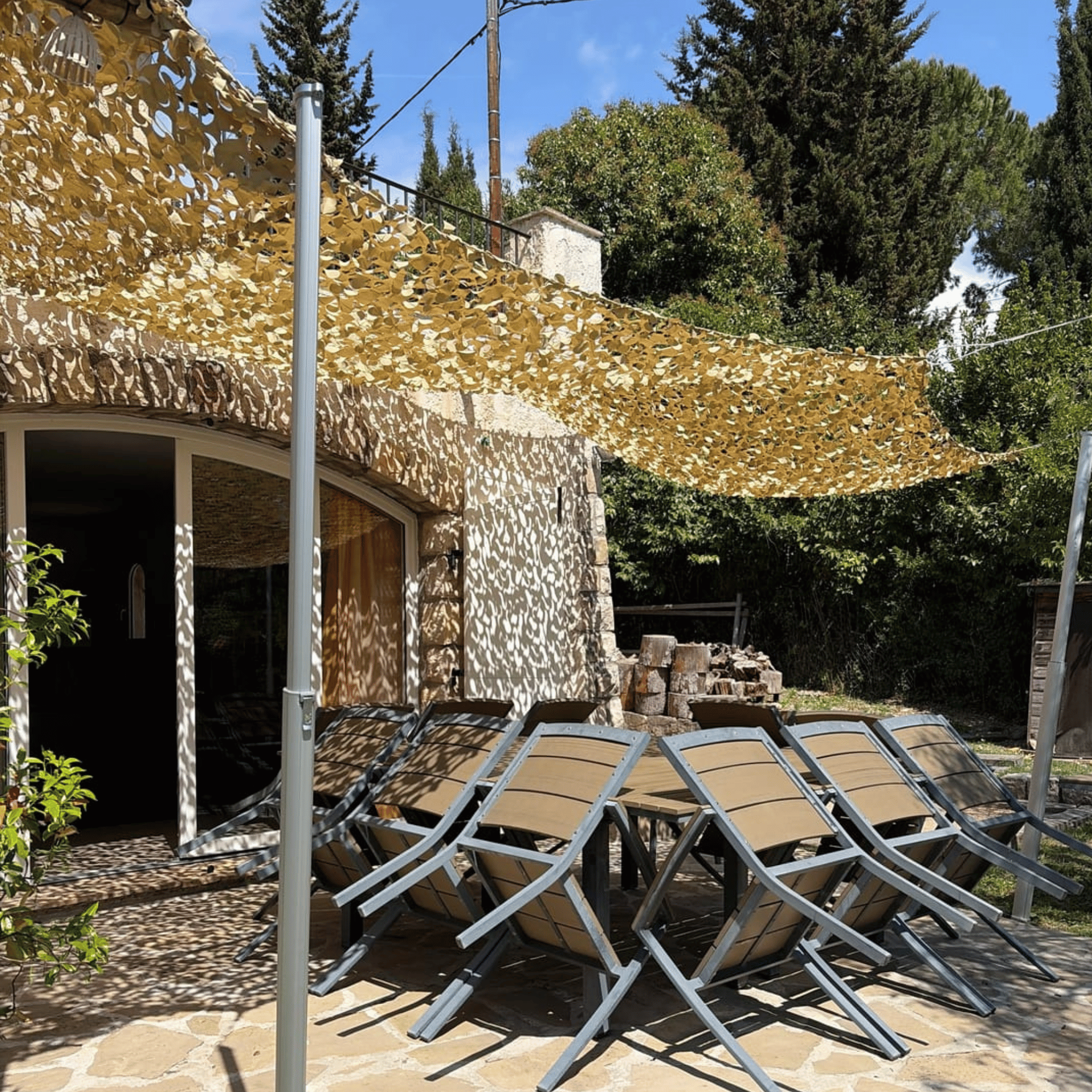 Filet de camouflage renforcé câble acier