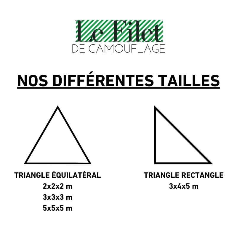 Voile d'ombrage camouflage triangulaire vert