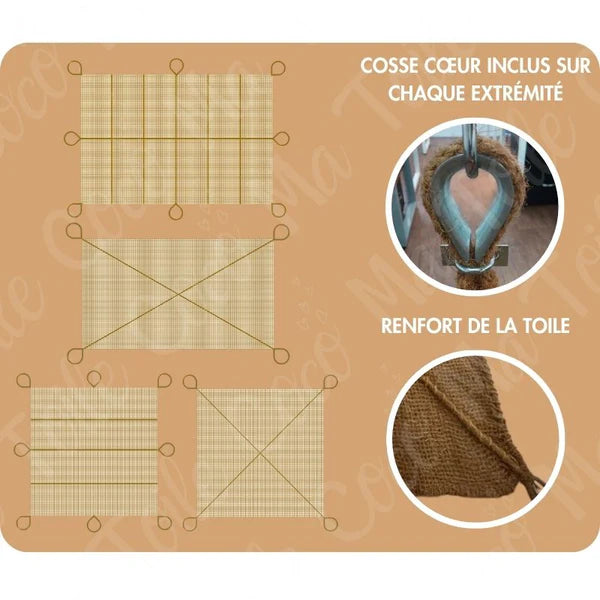 Voile d'ombrage en fibre de coco