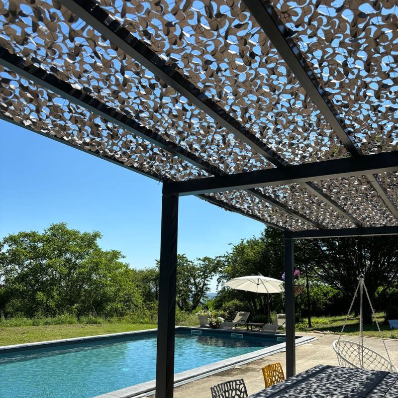 Voile d'ombrage camouflage gris