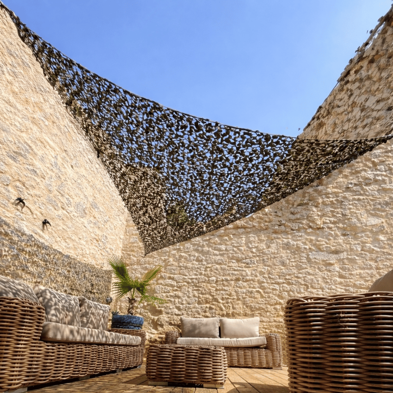 Voile d'ombrage camouflage triangulaire militaire