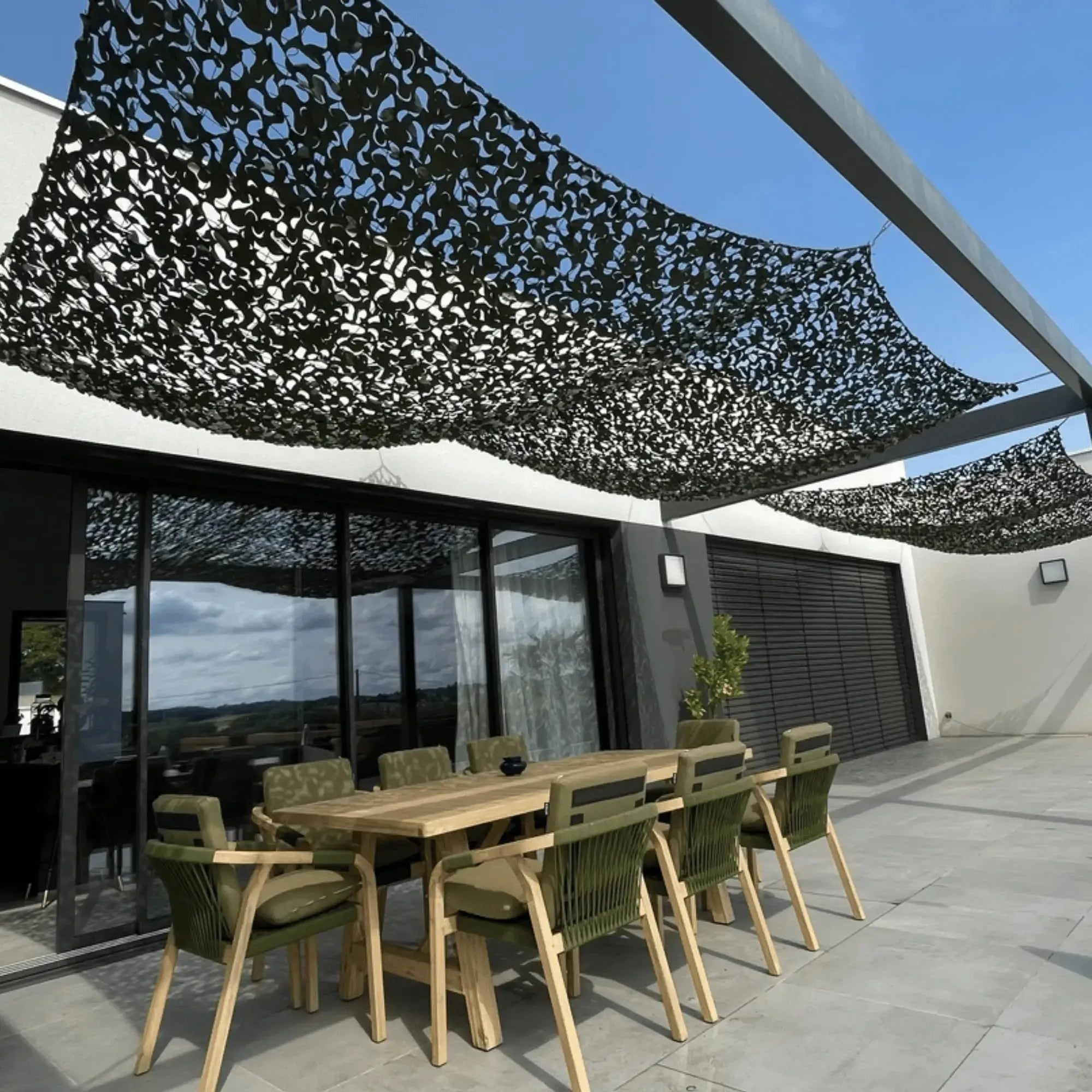 Voile d'ombrage camouflage vert