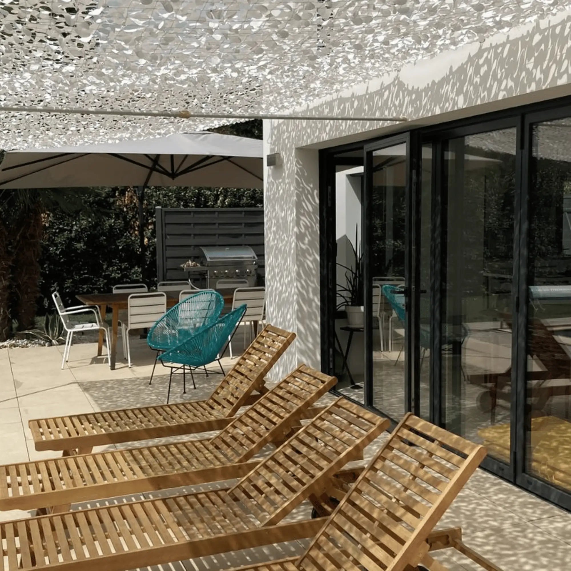 Voile d'ombrage camouflage blanc