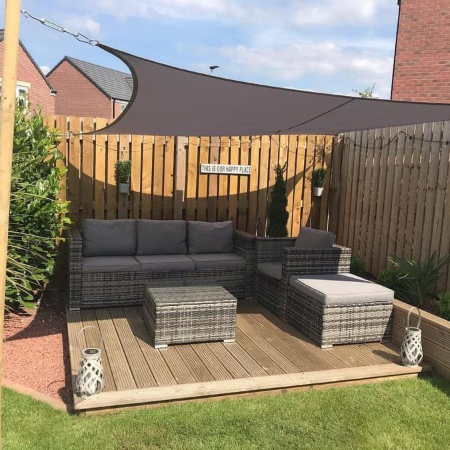 Toile d'ombrage grise