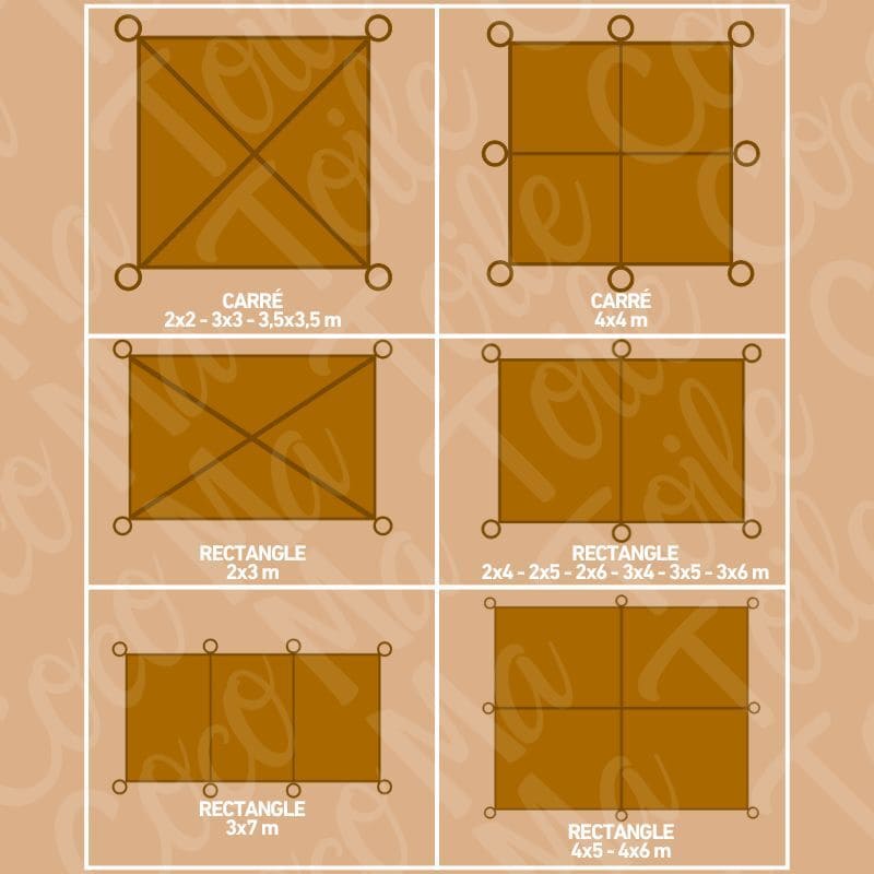 Voile d'ombrage en fibre de coco