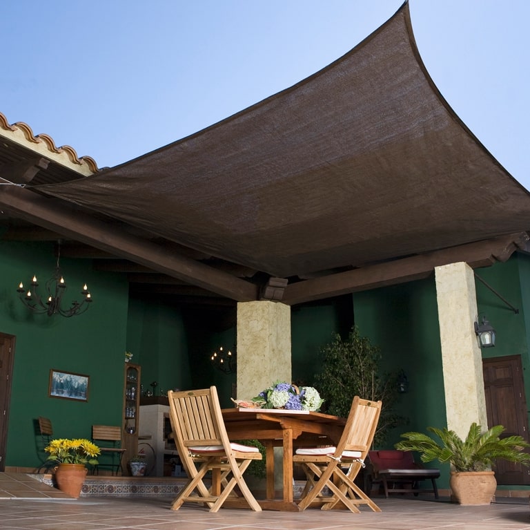 Voile d'ombrage Carré Marron