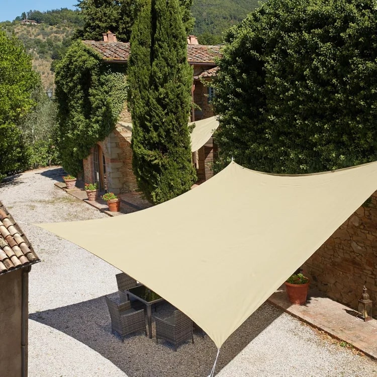 Voile d'ombrage Rectangulaire Beige