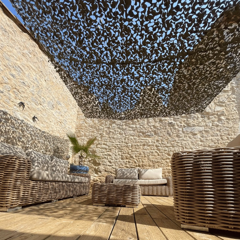Voile d'ombrage camouflage militaire