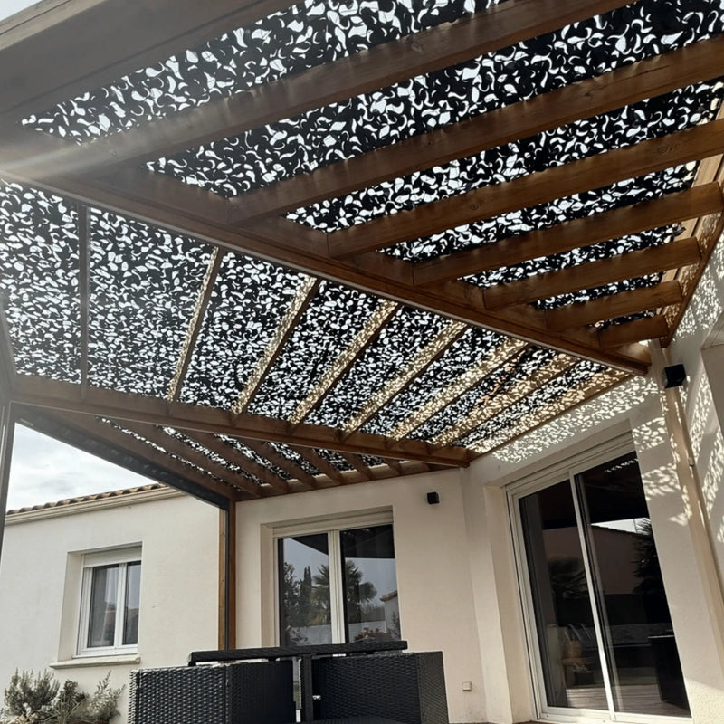 Voile d'ombrage camouflage noir