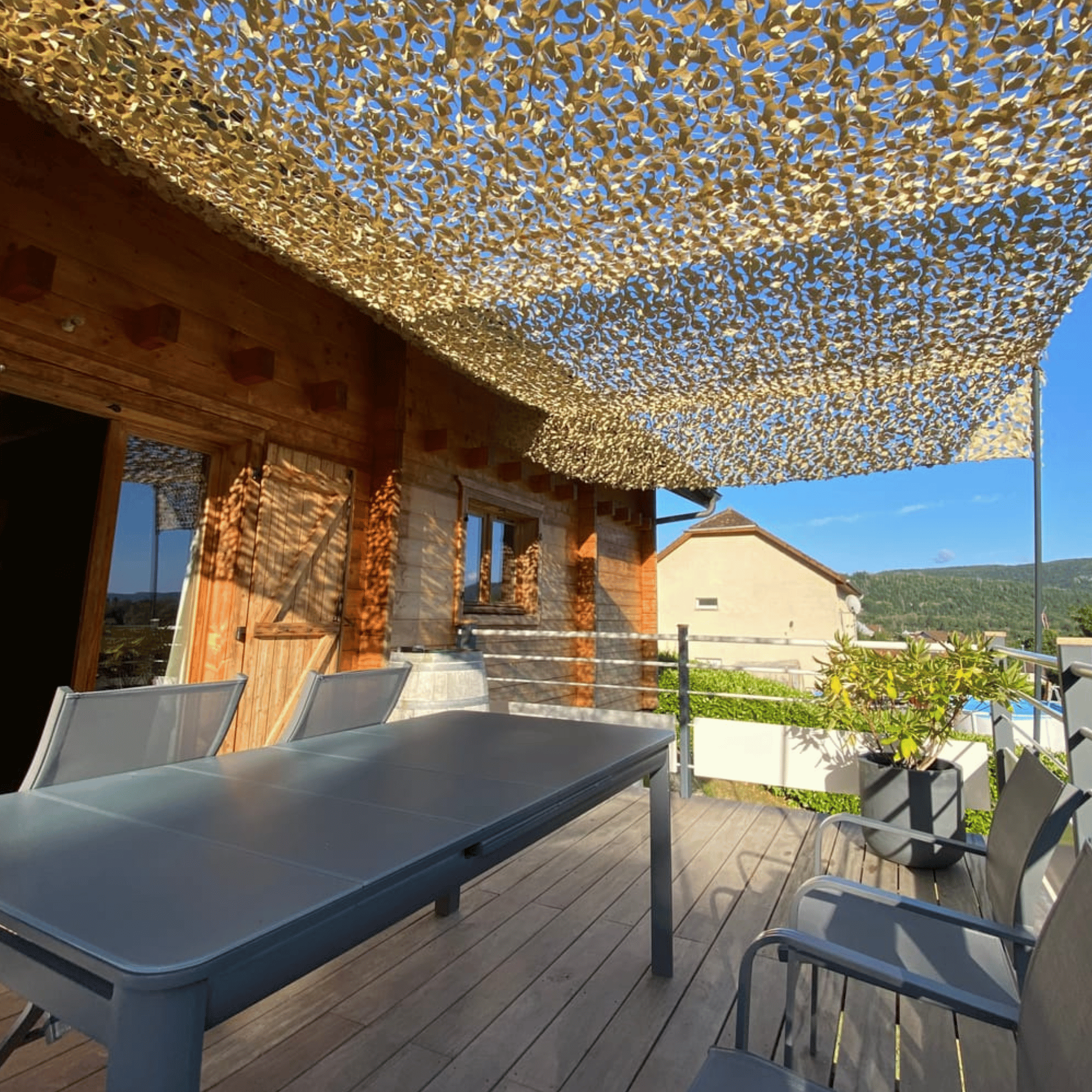 Filet de camouflage renforcé câble acier