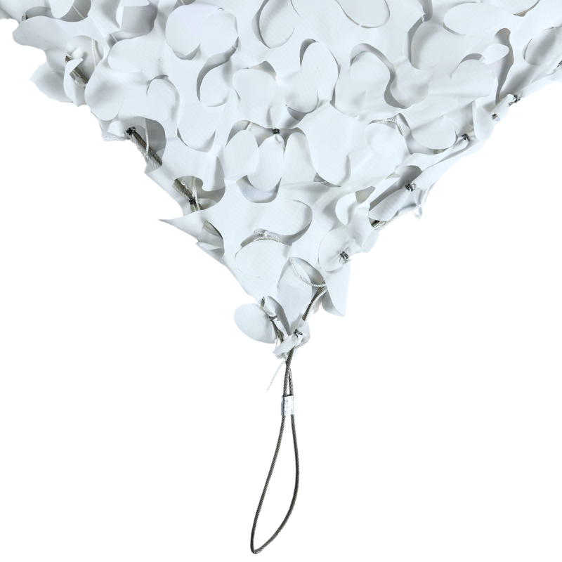 Voile d'ombrage camouflage renforcé câble acier