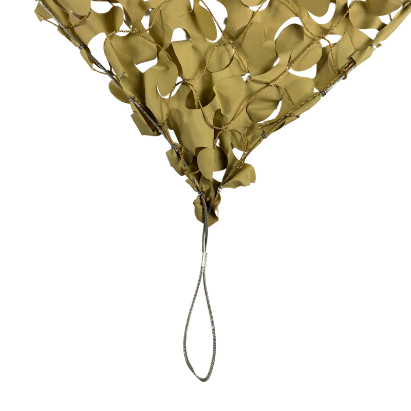 Voile d'ombrage camouflage renforcé câble acier