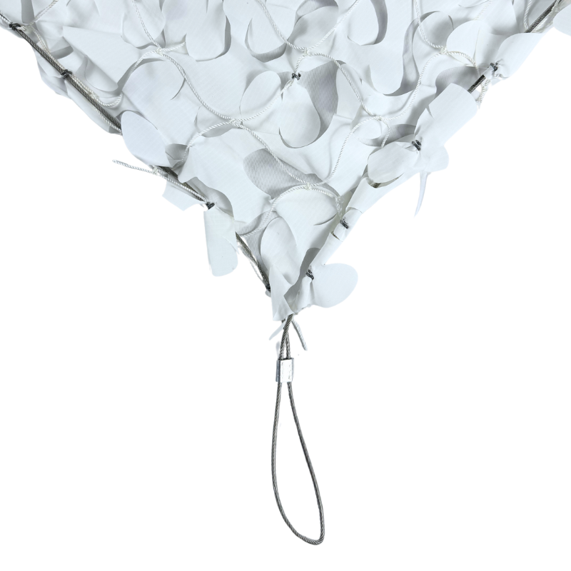 Voile d'ombrage camouflage renforcé câble acier