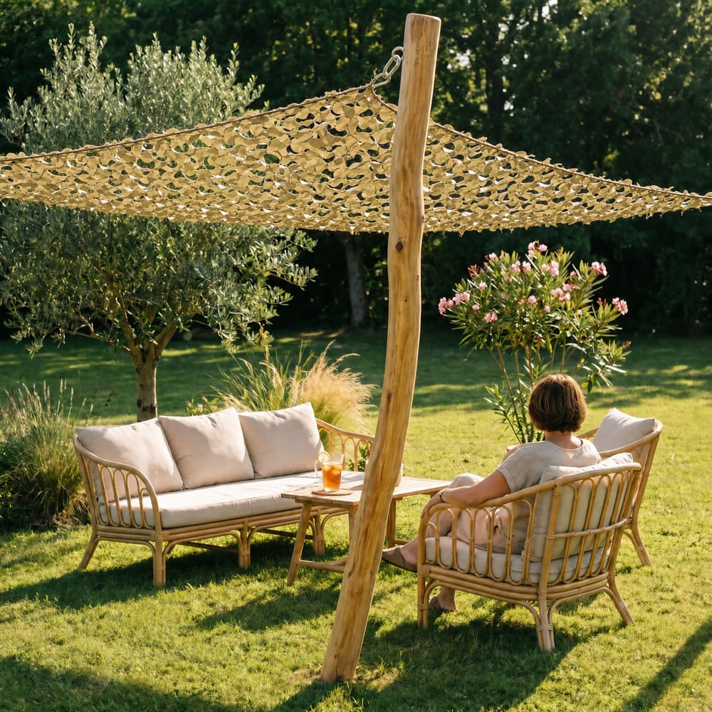 Mât en bois pour voile d'ombrage