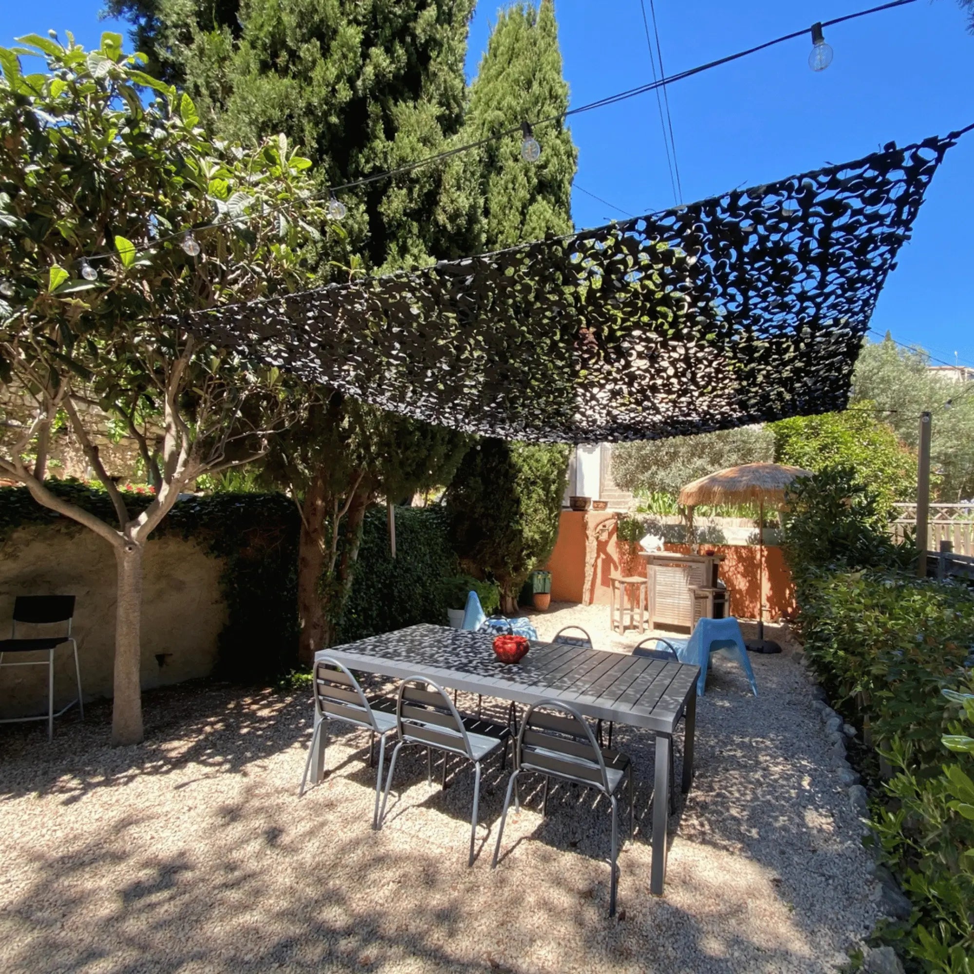 Voile d'ombrage camouflage noir